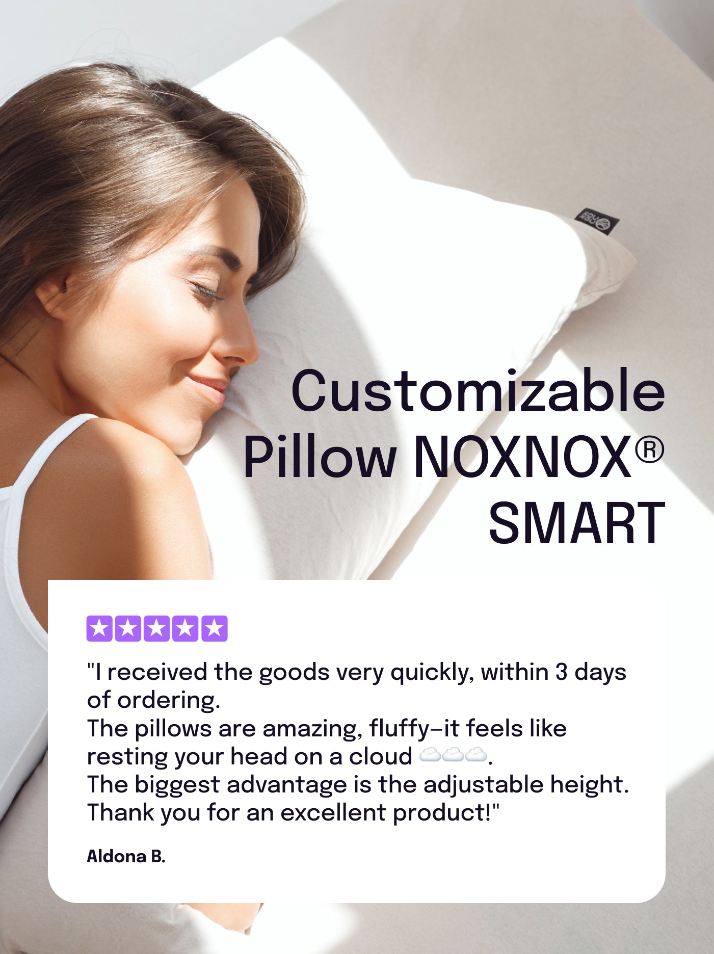 Poduszka z regulacją wysokości 4 wkładki NOXNOX® SMART