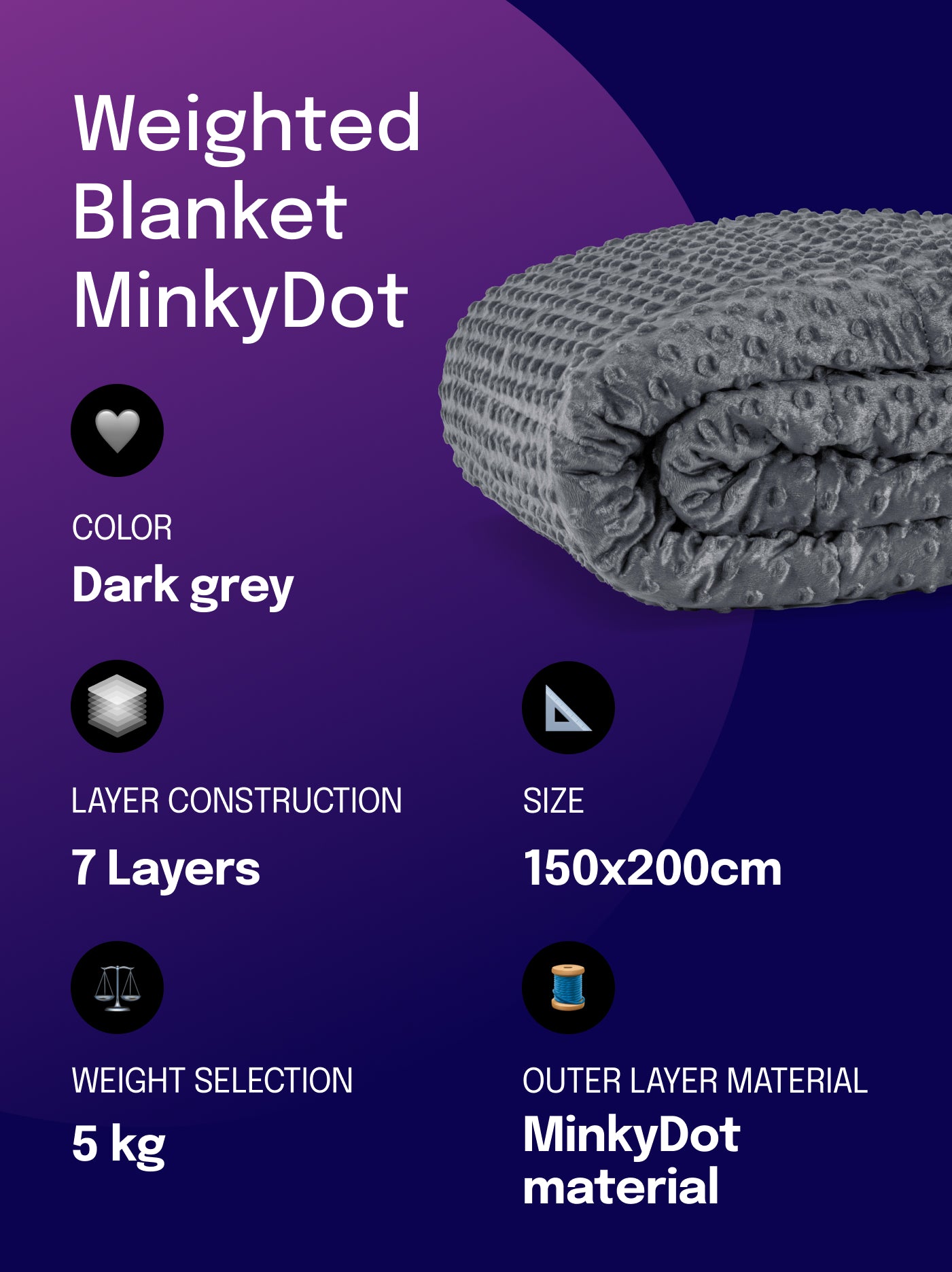 Kołdra obciążeniowa MinkyDot